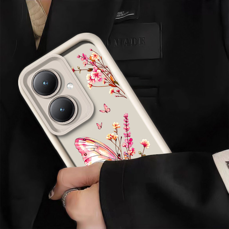 Pink Floral Butterfly Pattern  - Vivo Y28 review and price